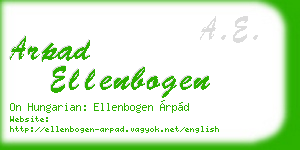 arpad ellenbogen business card